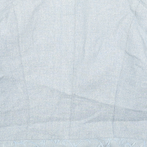 HELENA SORELL Womens Blue Jacket Blazer Size 10 Hook & Eye