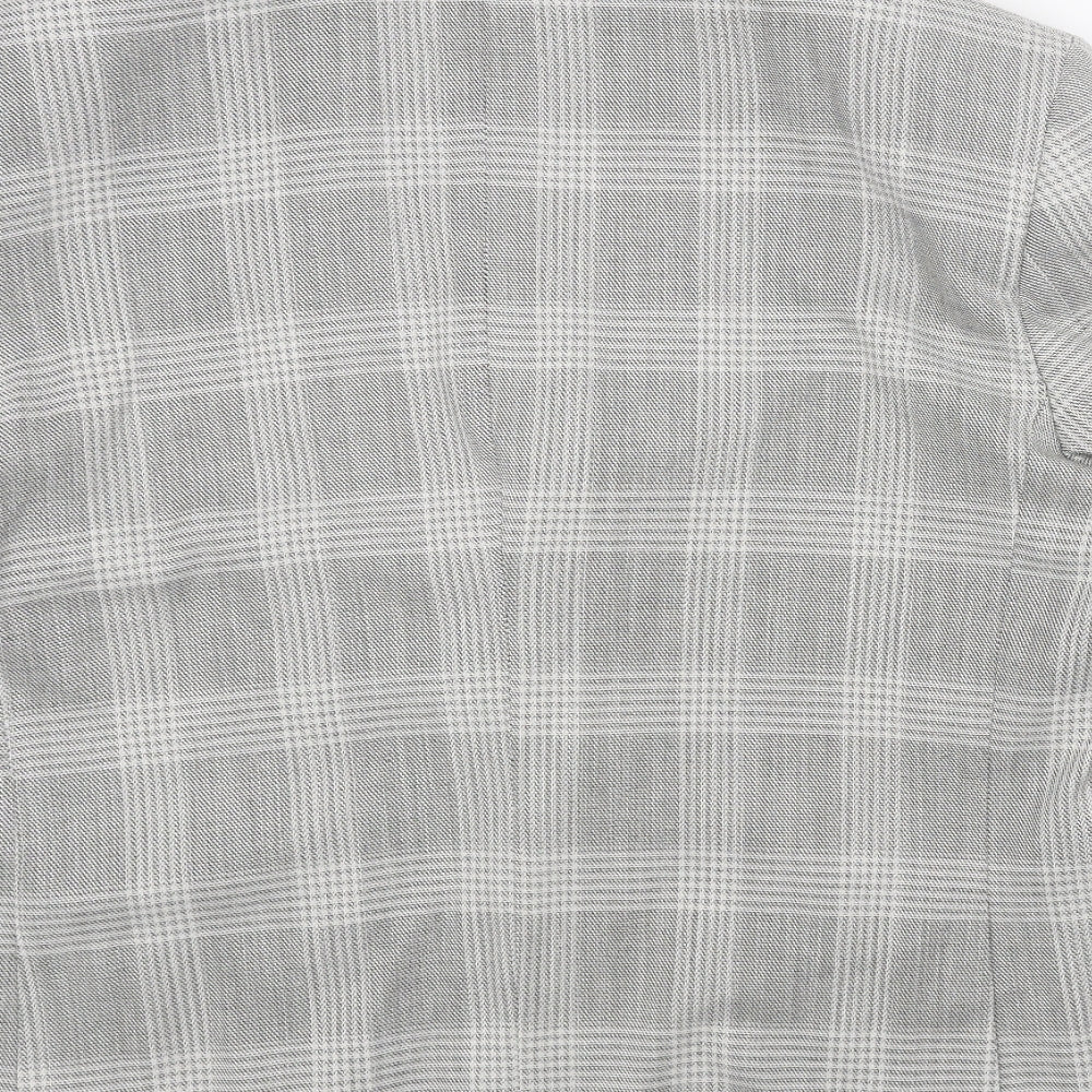 Marks and Spencer Mens Grey Plaid Viscose Jacket Blazer Size 46 Regular