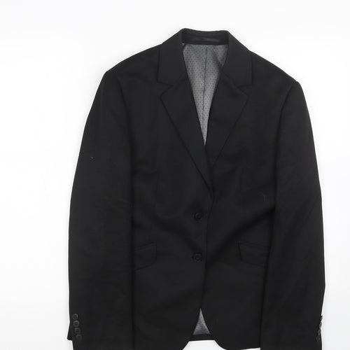 Preworn Womens Black Viscose Jacket Suit Size 12