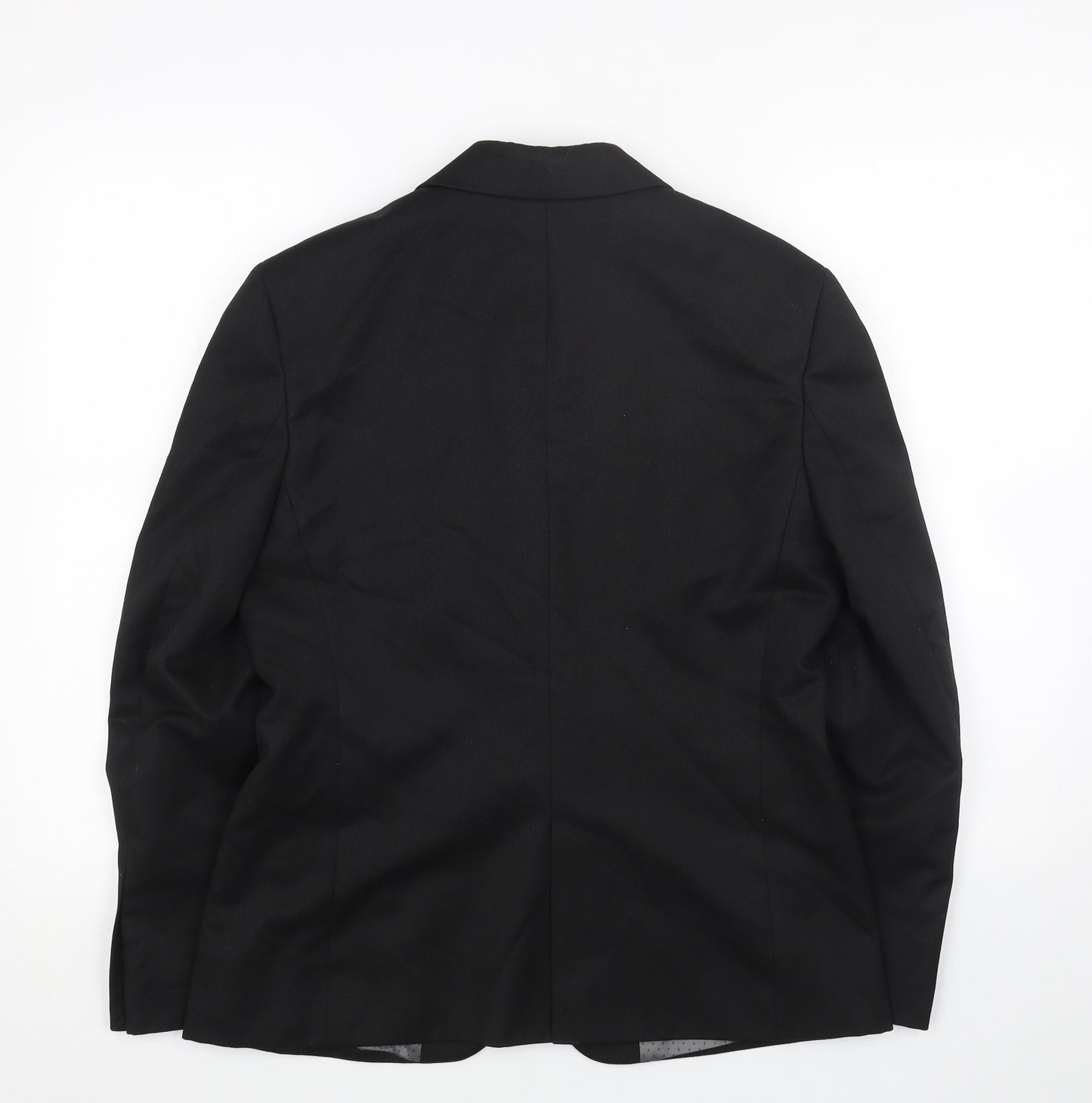 Preworn Womens Black Viscose Jacket Suit Size 12