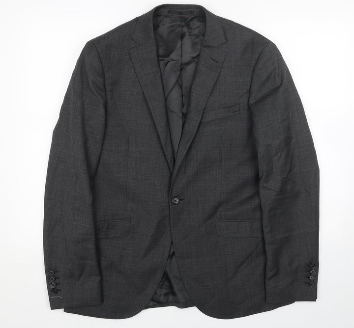 Preworn Mens Grey Viscose Jacket Blazer Size 38 Regular