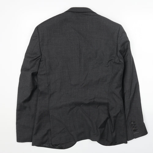 Preworn Mens Grey Viscose Jacket Blazer Size 38 Regular