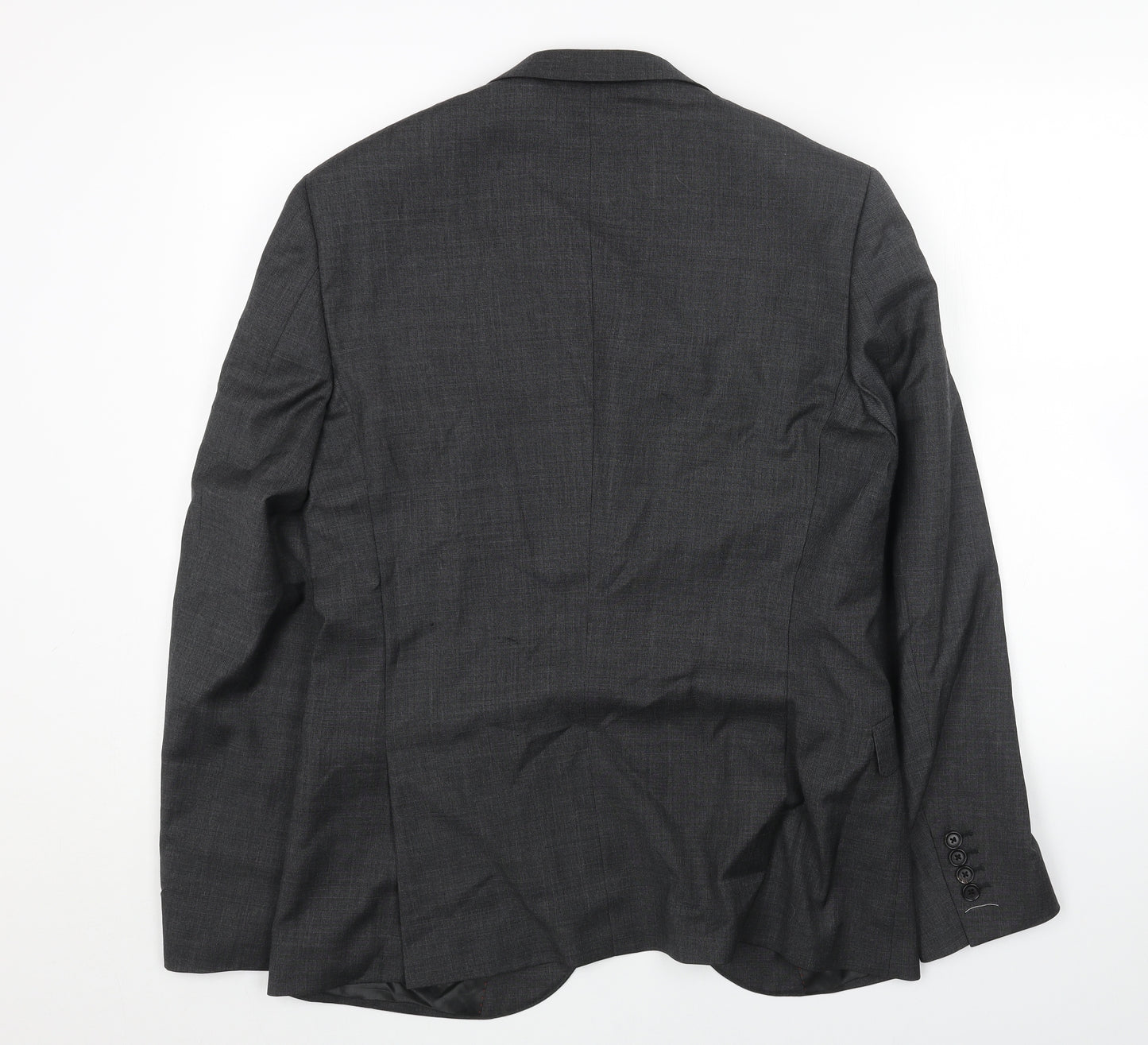 Preworn Mens Grey Viscose Jacket Blazer Size 38 Regular