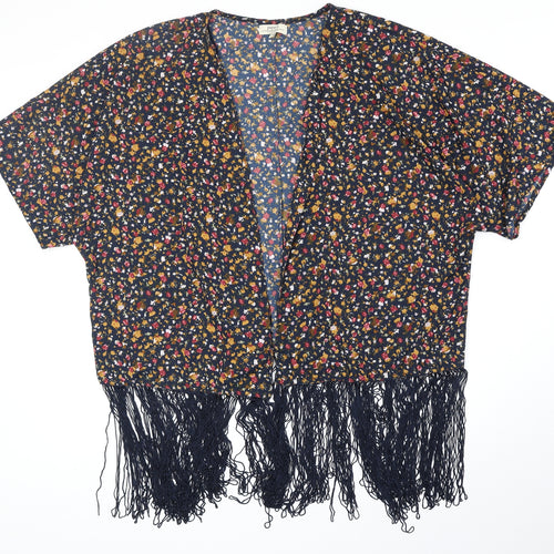 Papaya Womens Multicoloured Floral Polyester Kimono Blouse Size 14 V-Neck