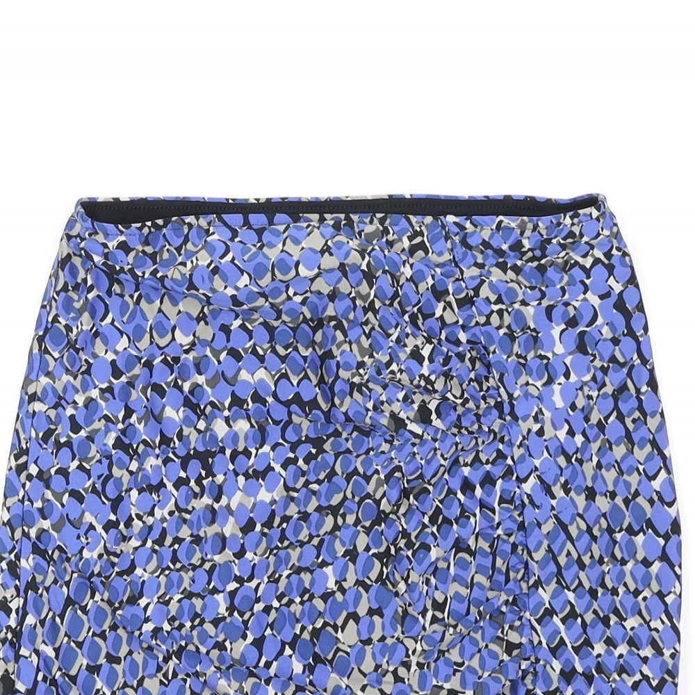 Kookaí Womens Blue Geometric Polyester Bandage Skirt Size 6