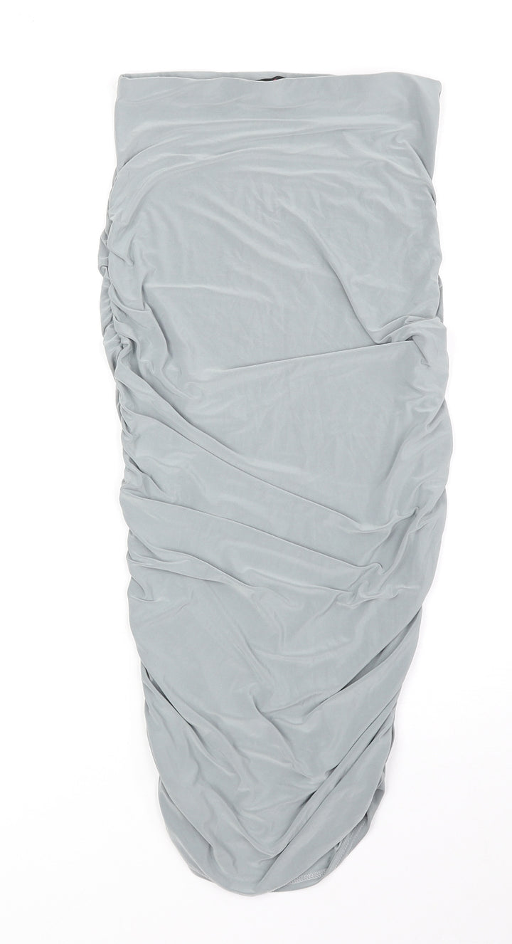 Nikka Womens Grey Polyester Bandage Skirt Size 10