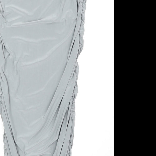 Nikka Womens Grey Polyester Bandage Skirt Size 10