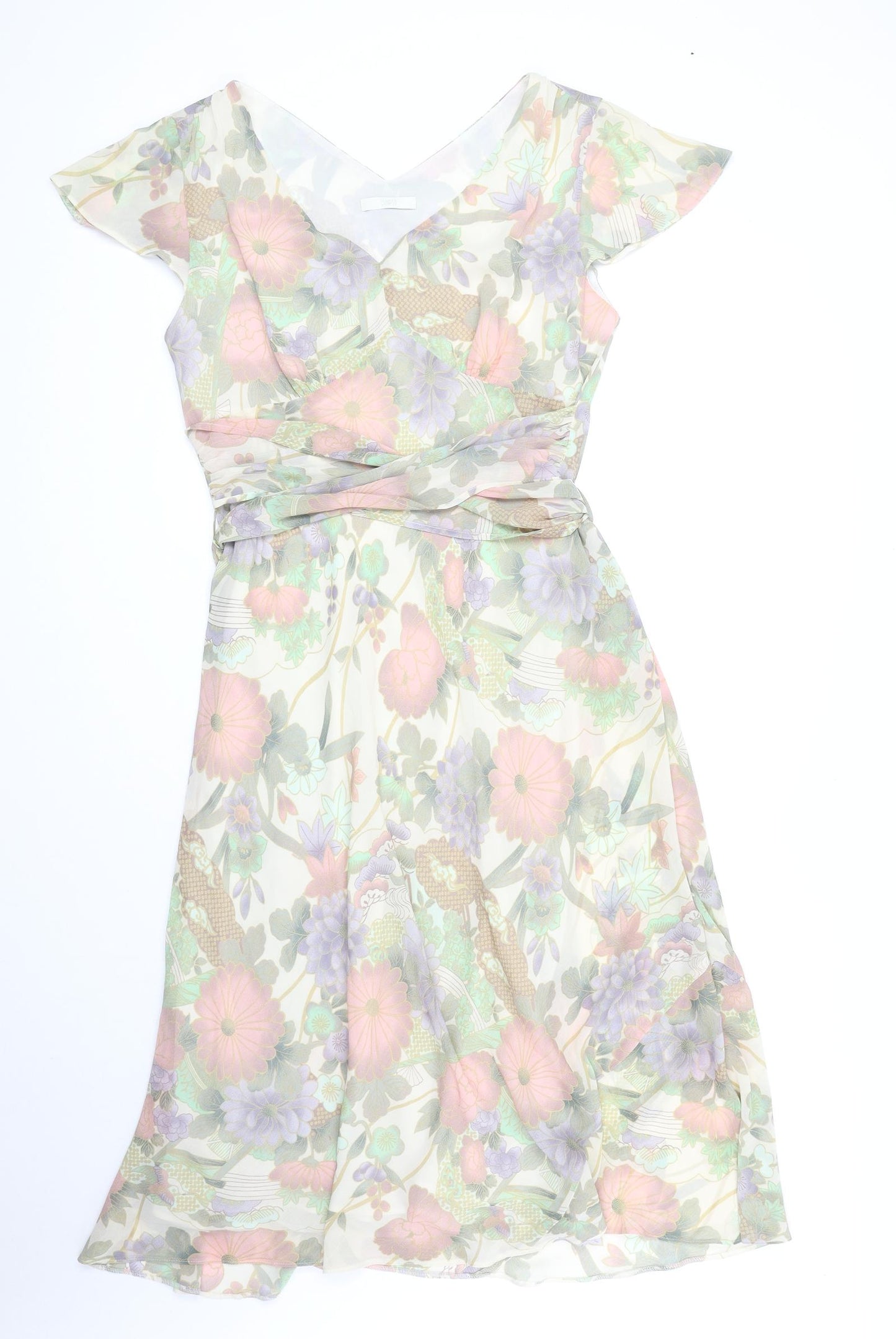 Marks and Spencer Womens Multicoloured Floral Polyester Fit & Flare Size 16 Sweetheart Pullover