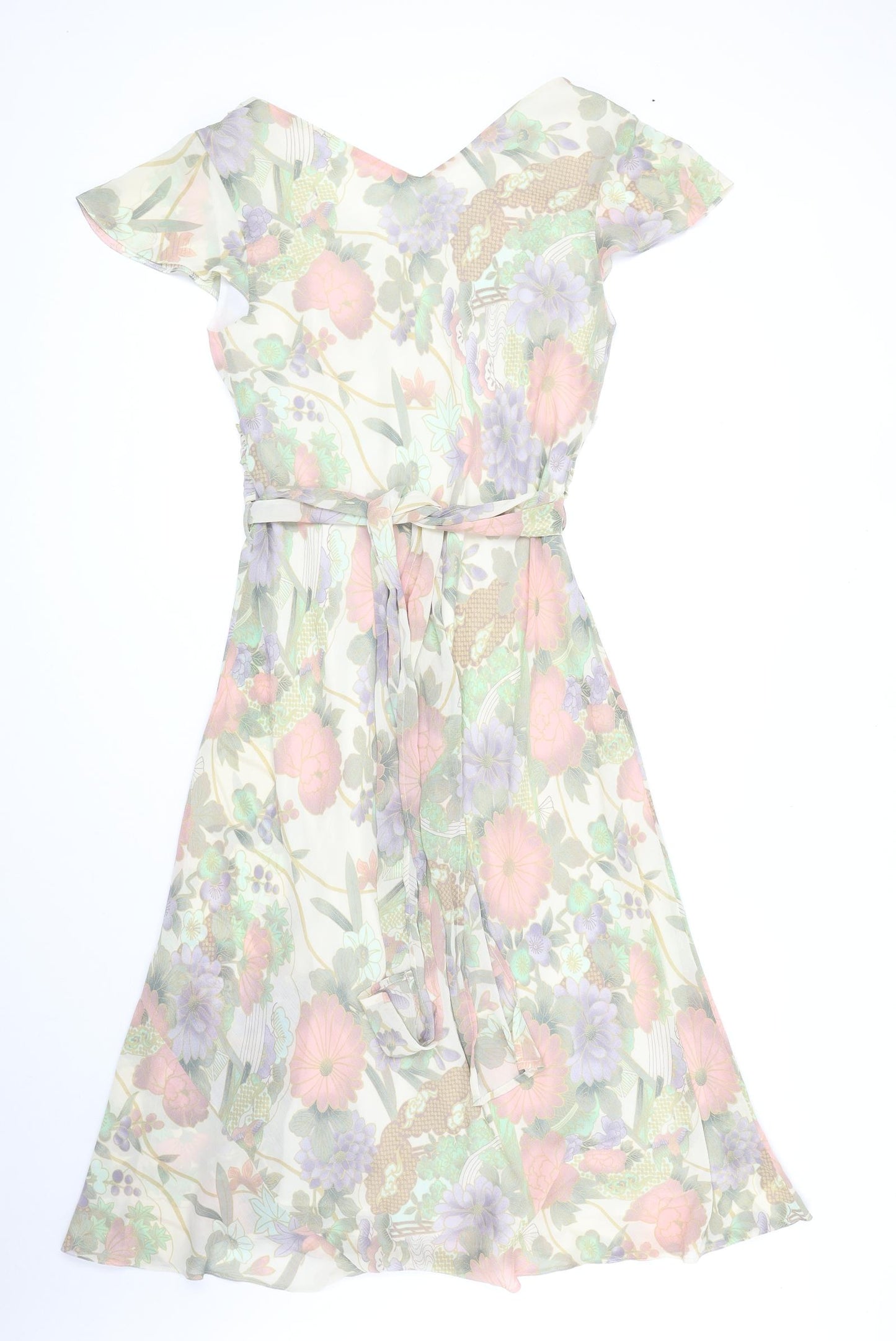 Marks and Spencer Womens Multicoloured Floral Polyester Fit & Flare Size 16 Sweetheart Pullover