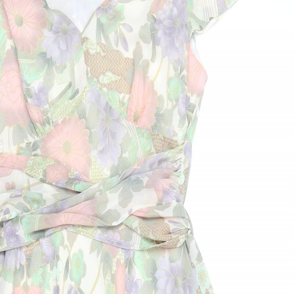Marks and Spencer Womens Multicoloured Floral Polyester Fit & Flare Size 16 Sweetheart Pullover