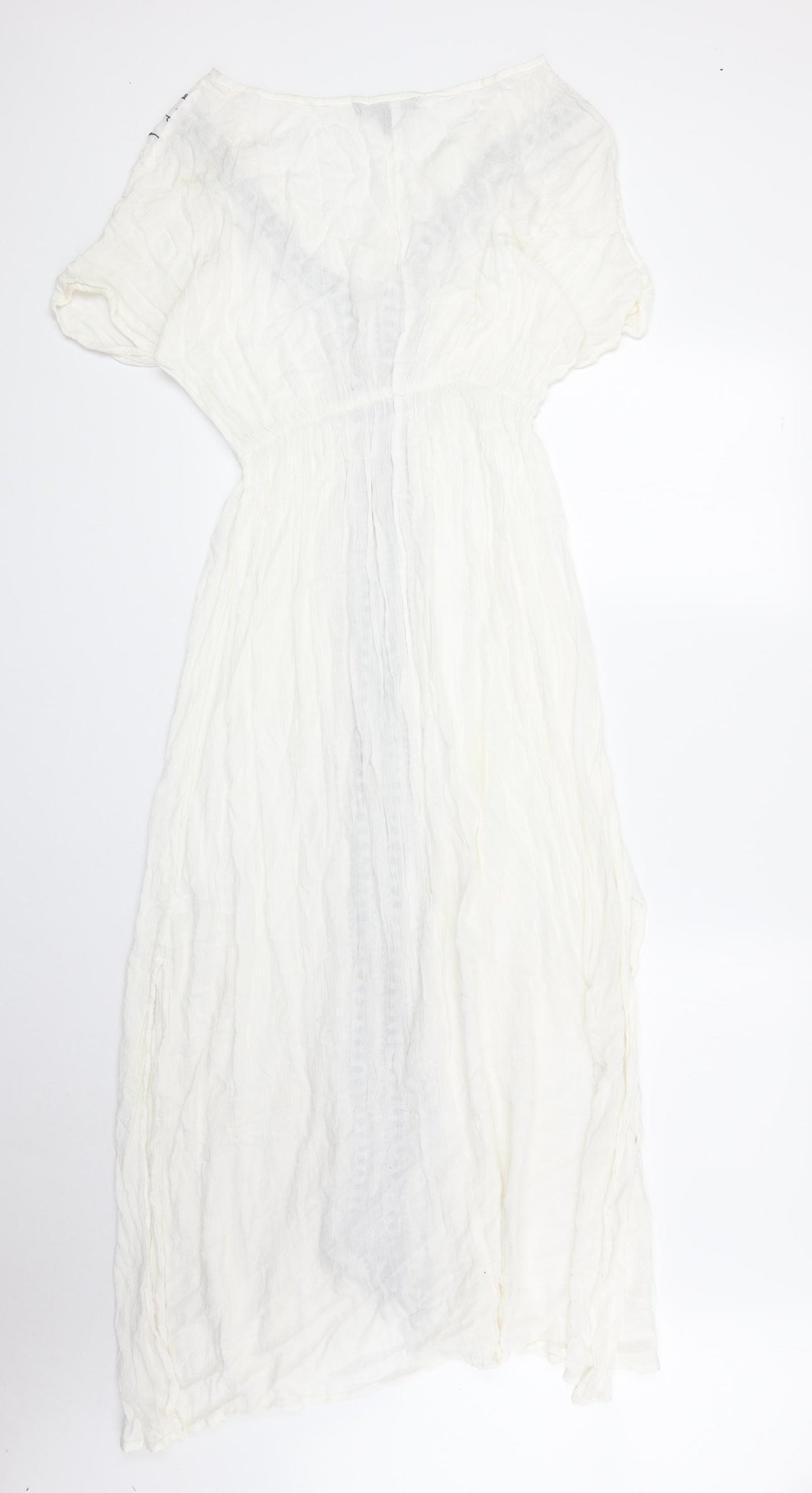 Atmosphere Womens White Geometric Viscose Maxi Size S V-Neck Pullover
