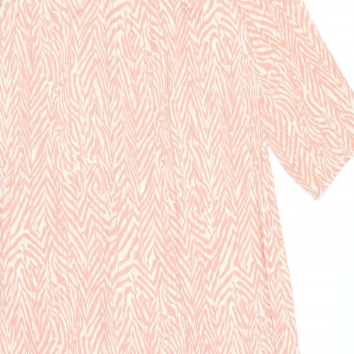 Sant Tropez Womens Pink Geometric Viscose Sheath Size L V-Neck Pullover
