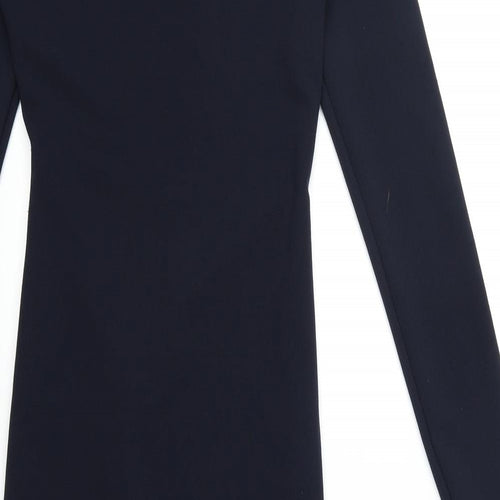 PRETTYLITTLETHING Womens Blue Polyester Sheath Size 8 Square Neck Pullover