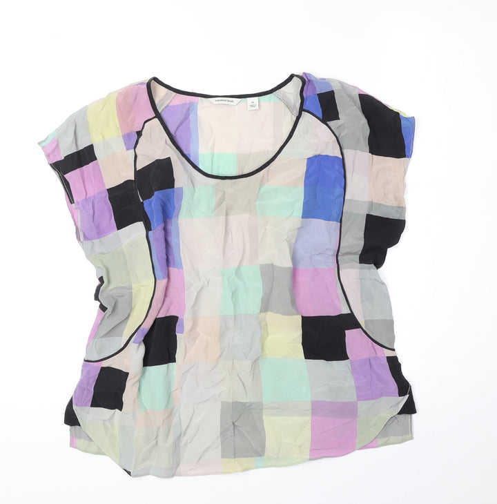 Country Road Womens Multicoloured Geometric Polyester Basic Blouse Size XS Round Neck
