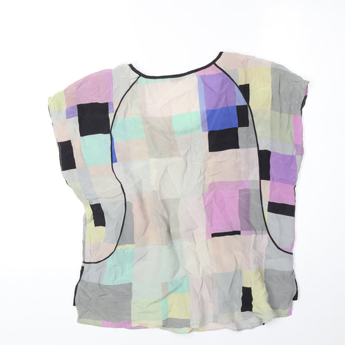 Country Road Womens Multicoloured Geometric Polyester Basic Blouse Size XS Round Neck