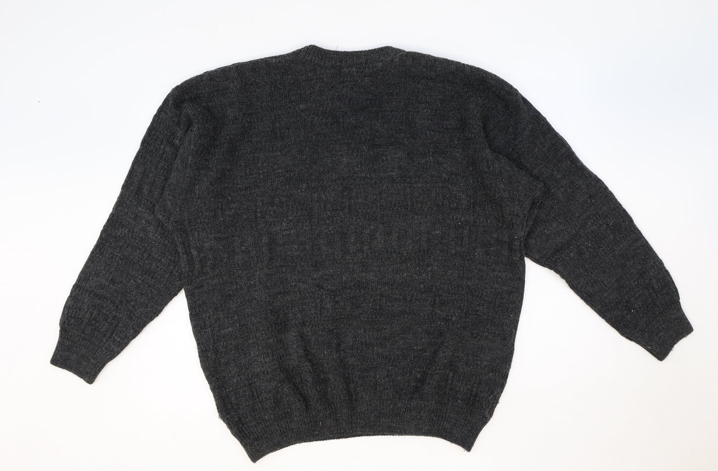 Antartex Weekend Mens Grey Round Neck Acrylic Pullover Jumper Size L Long Sleeve