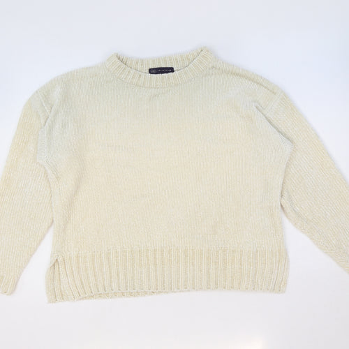 Marks and Spencer Womens Grey Round Neck Polyester Pullover Jumper Size M