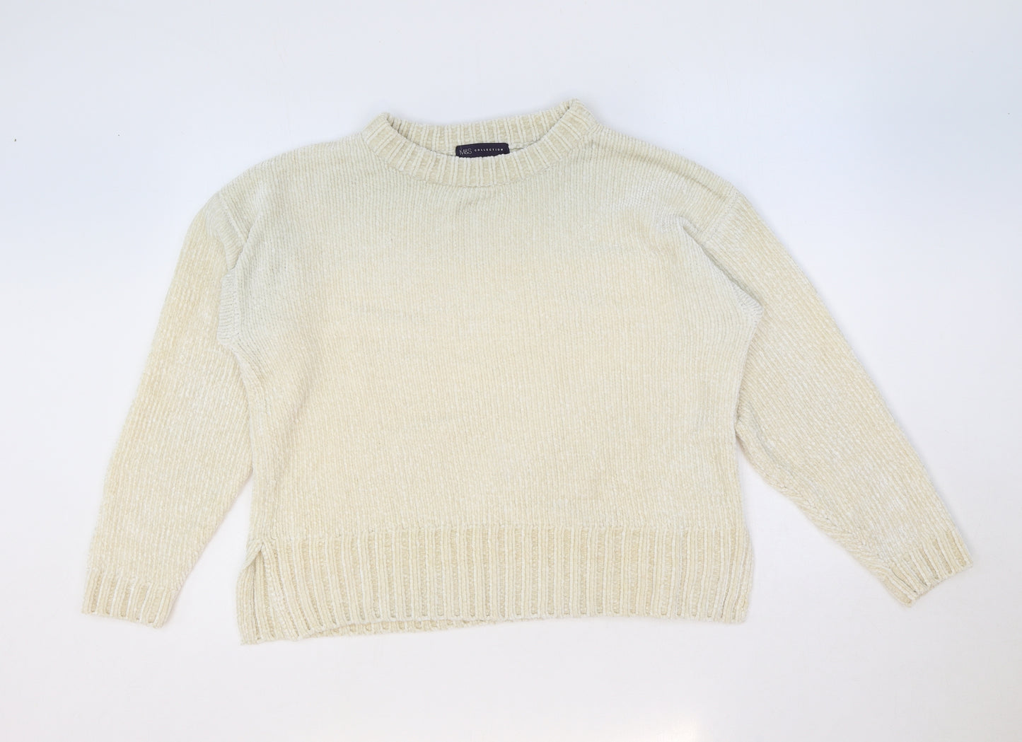 Marks and Spencer Womens Grey Round Neck Polyester Pullover Jumper Size M