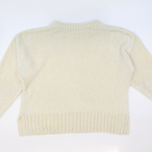 Marks and Spencer Womens Grey Round Neck Polyester Pullover Jumper Size M