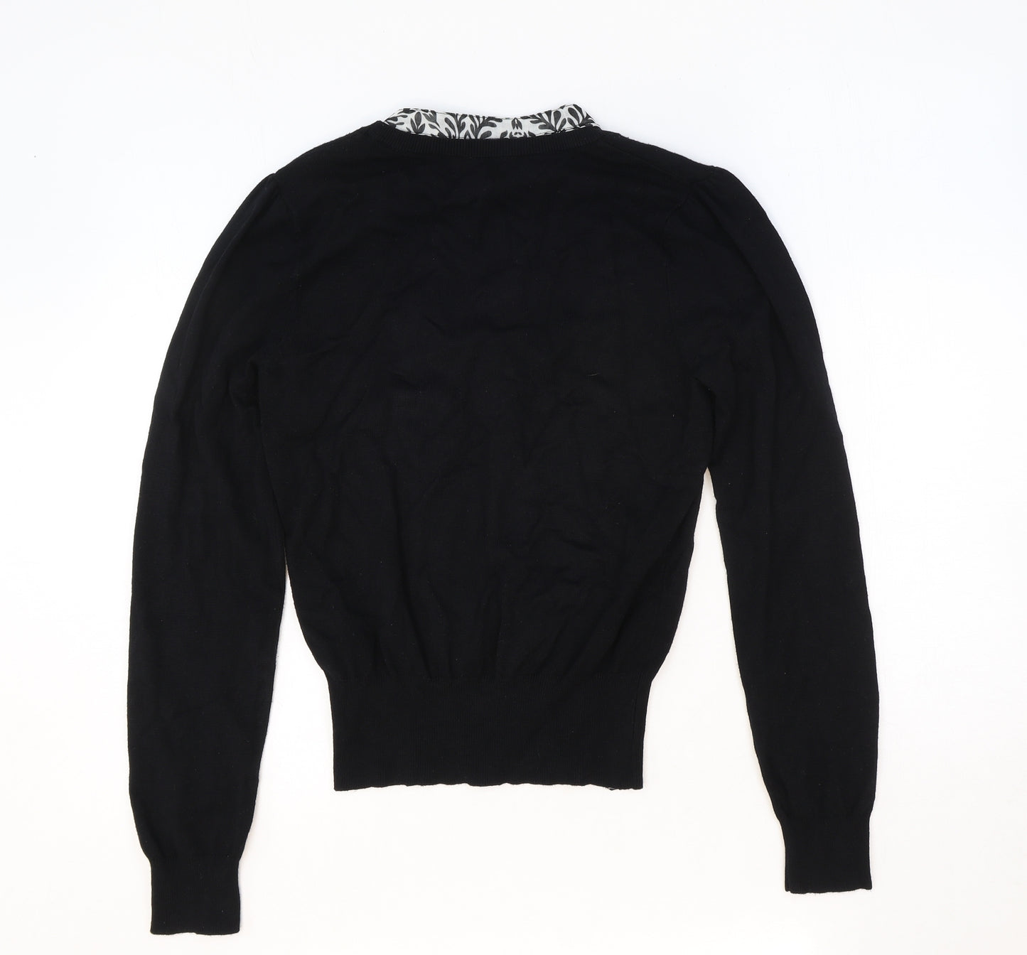 F&F Womens Black Collared Polyester Pullover Jumper Size 10