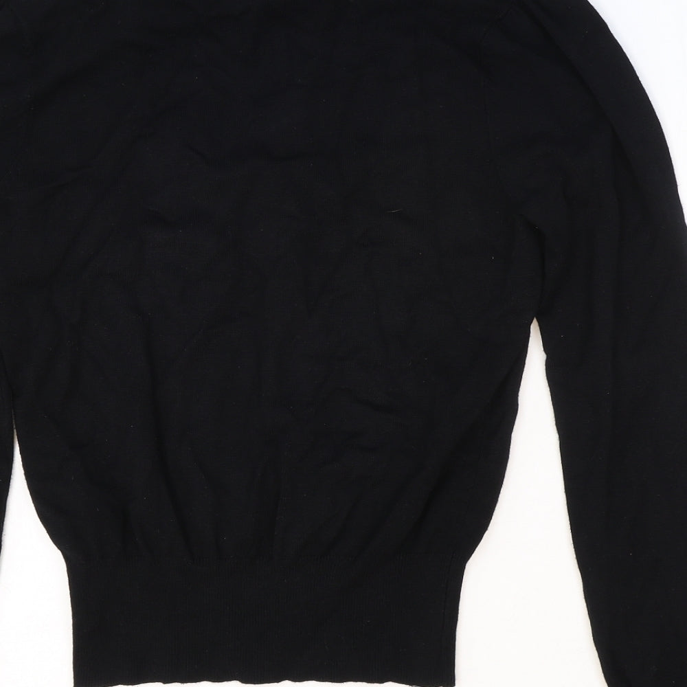 F&F Womens Black Collared Polyester Pullover Jumper Size 10