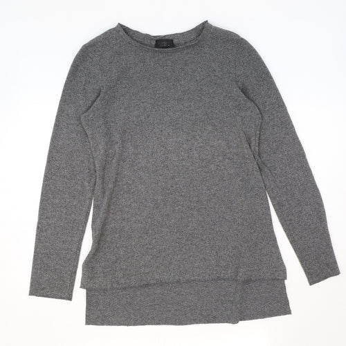 Topshop Womens Grey Boat Neck Polyamide Pullover Jumper Size 8