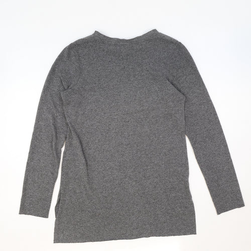 Topshop Womens Grey Boat Neck Polyamide Pullover Jumper Size 8