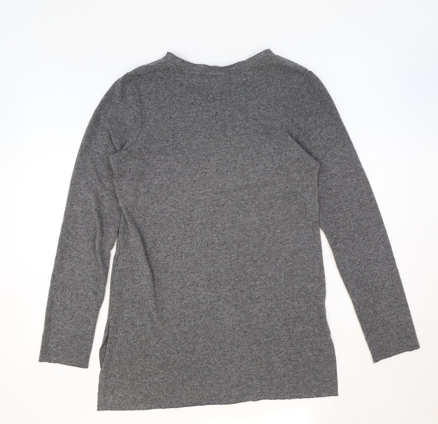 Topshop Womens Grey Boat Neck Polyamide Pullover Jumper Size 8
