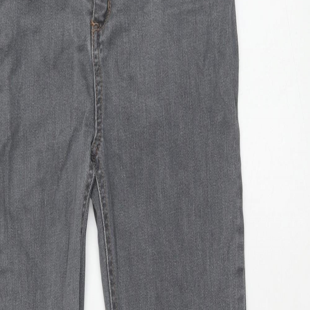 Cyrillus Boys Grey Cotton Straight Jeans Size 12 Years Regular Zip