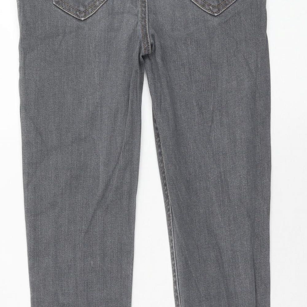 Cyrillus Boys Grey Cotton Straight Jeans Size 12 Years Regular Zip
