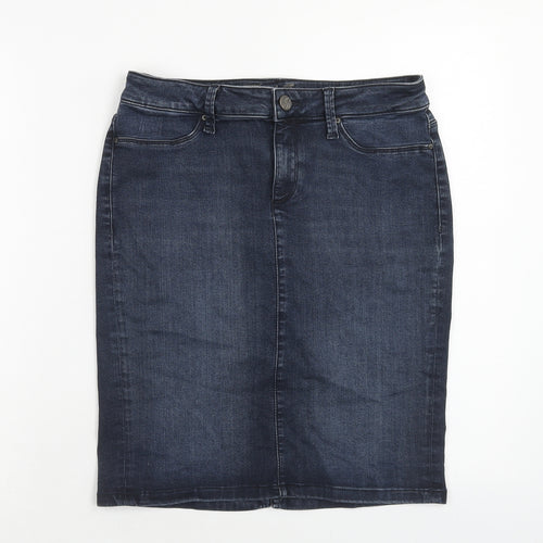 Mavi Womens Blue Cotton Straight & Pencil Skirt Size 28 in Zip