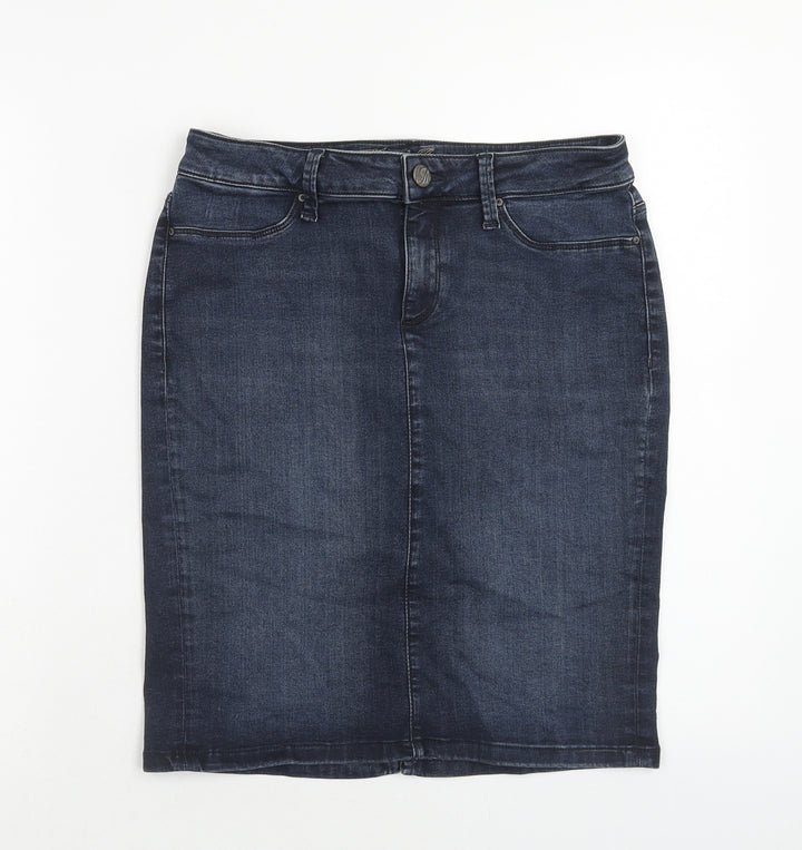 Mavi Womens Blue Cotton Straight & Pencil Skirt Size 28 in Zip