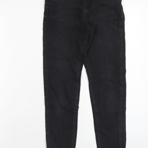 Denim & Co. Womens Black Cotton Straight Jeans Size 4 Regular Zip