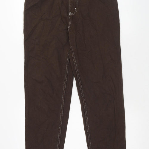 Preworn Womens Brown Cotton Straight Jeans Size 30 in Regular Zip