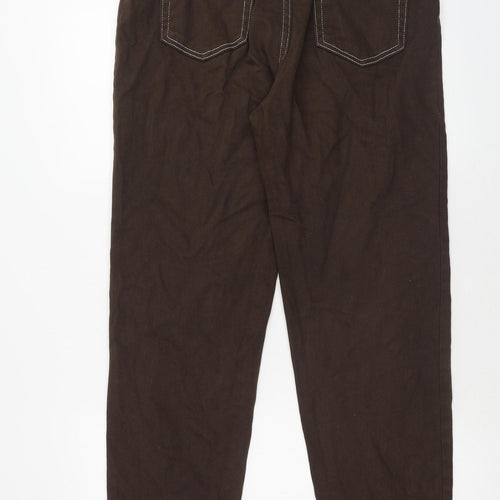 Preworn Womens Brown Cotton Straight Jeans Size 30 in Regular Zip