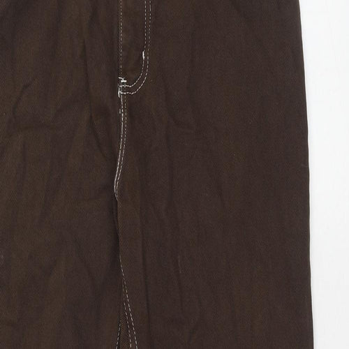 Preworn Womens Brown Cotton Straight Jeans Size 30 in Regular Zip