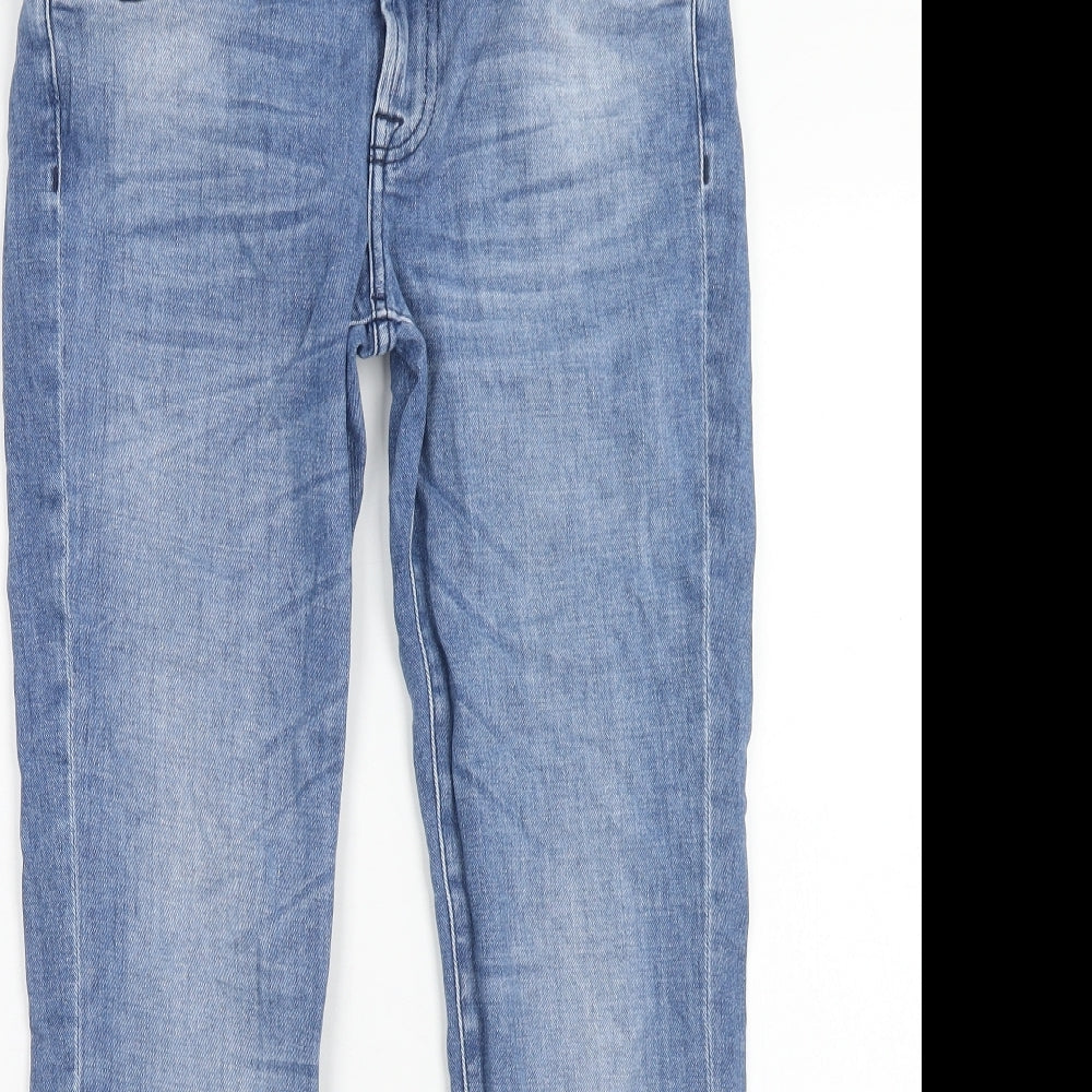 7 For All Mankind Womens Blue Cotton Straight Jeans Size 29 in Regular Zip