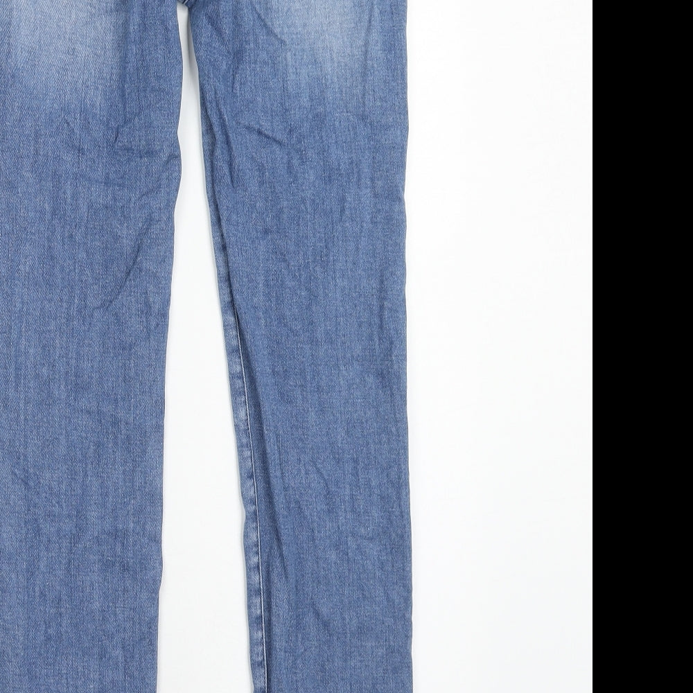 7 For All Mankind Womens Blue Cotton Straight Jeans Size 29 in Regular Zip