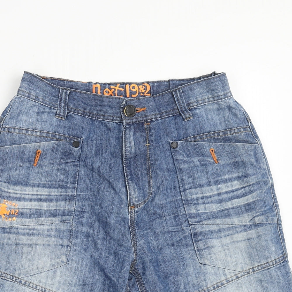 NEXT Boys Blue Cotton Bermuda Shorts Size 13 Years Regular Zip