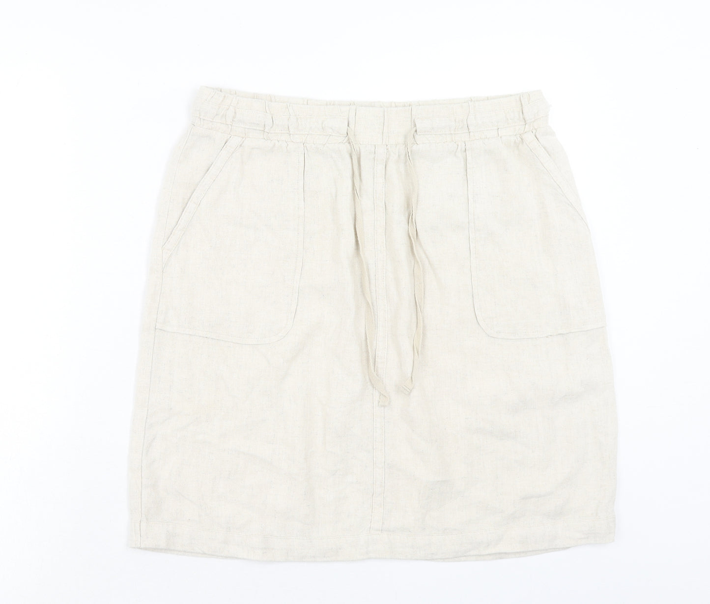 Papaya Womens Beige Viscose Cargo Skirt Size 12 Drawstring