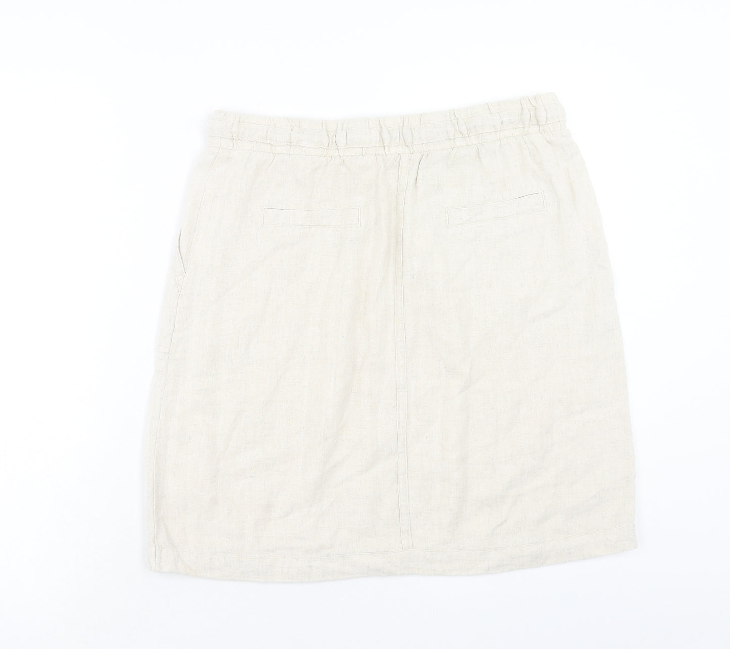 Papaya Womens Beige Viscose Cargo Skirt Size 12 Drawstring