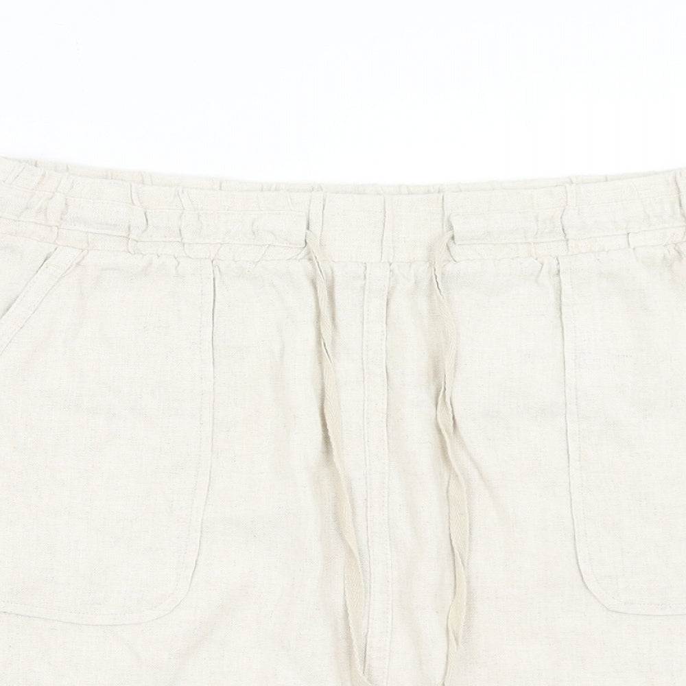 Papaya Womens Beige Viscose Cargo Skirt Size 12 Drawstring