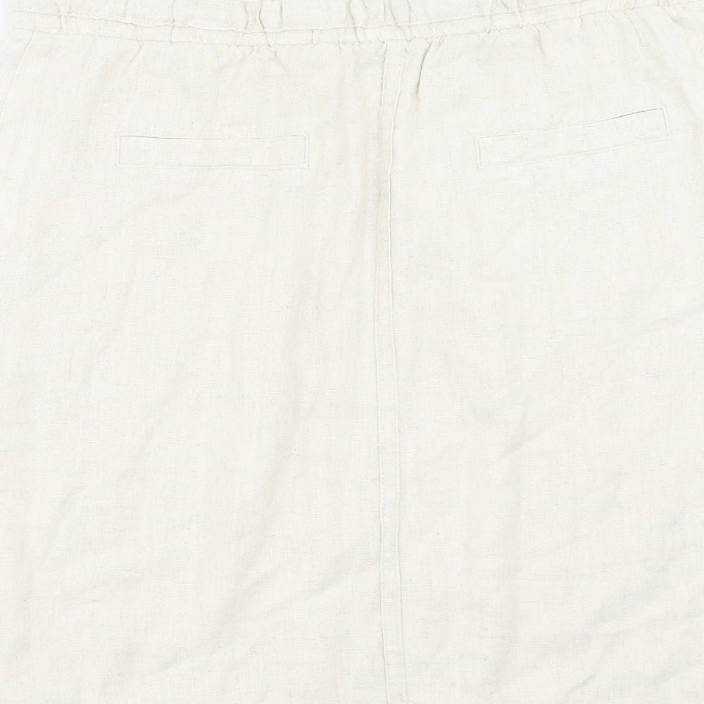 Papaya Womens Beige Viscose Cargo Skirt Size 12 Drawstring