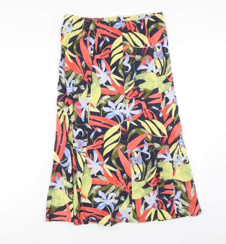 ble Womens Multicoloured Floral Cotton Swing Skirt Size 12