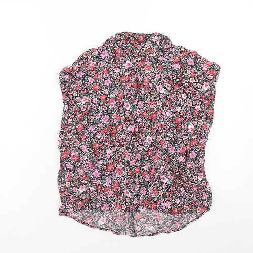 Mango Womens Pink Floral Viscose Basic Tank Size XS V-Neck