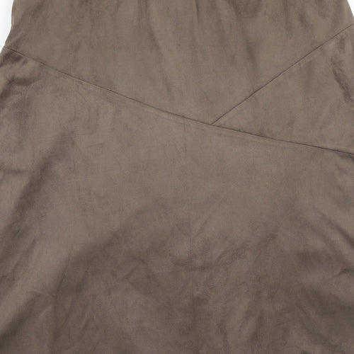 Fair Lady Womens Brown Polyester Swing Skirt Size 14 Button