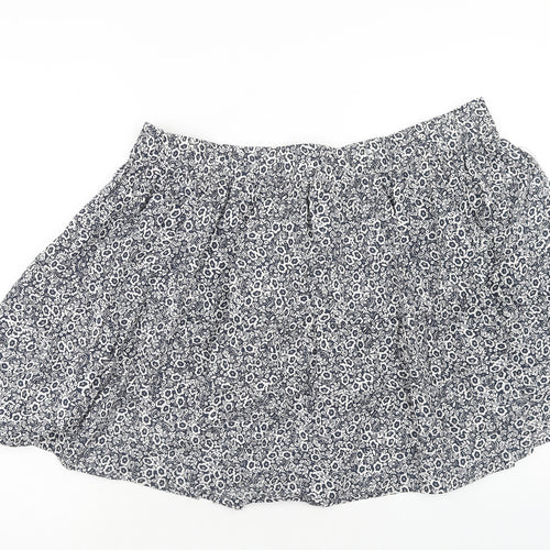 Marks and Spencer Womens Blue Floral Cotton Skater Skirt Size 20