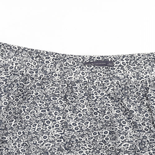 Marks and Spencer Womens Blue Floral Cotton Skater Skirt Size 20