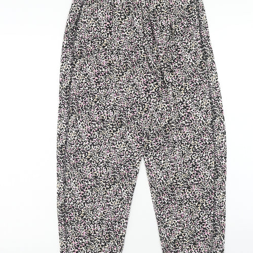 Marks and Spencer Womens Multicoloured Animal Print Viscose Harem Trousers Size 6 Regular - Leopard Pattern