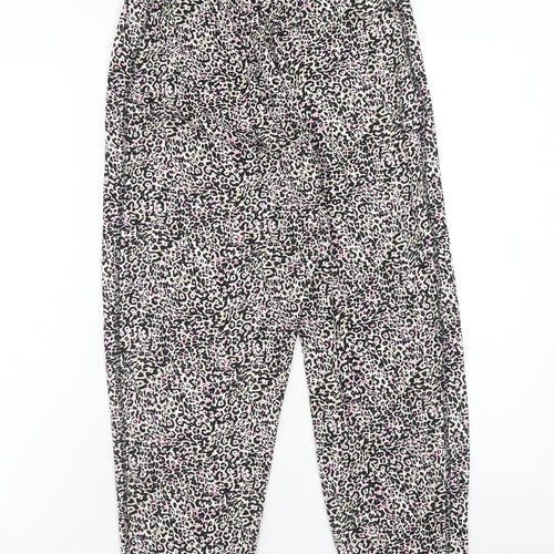Marks and Spencer Womens Multicoloured Animal Print Viscose Harem Trousers Size 6 Regular - Leopard Pattern